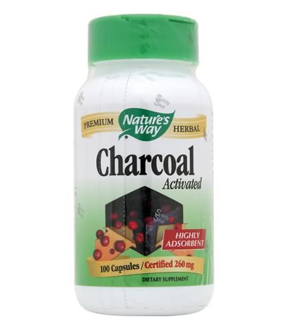 Charcoal Activated 280 mg, Nature's Way (100 Capsules) - Click Image to Close